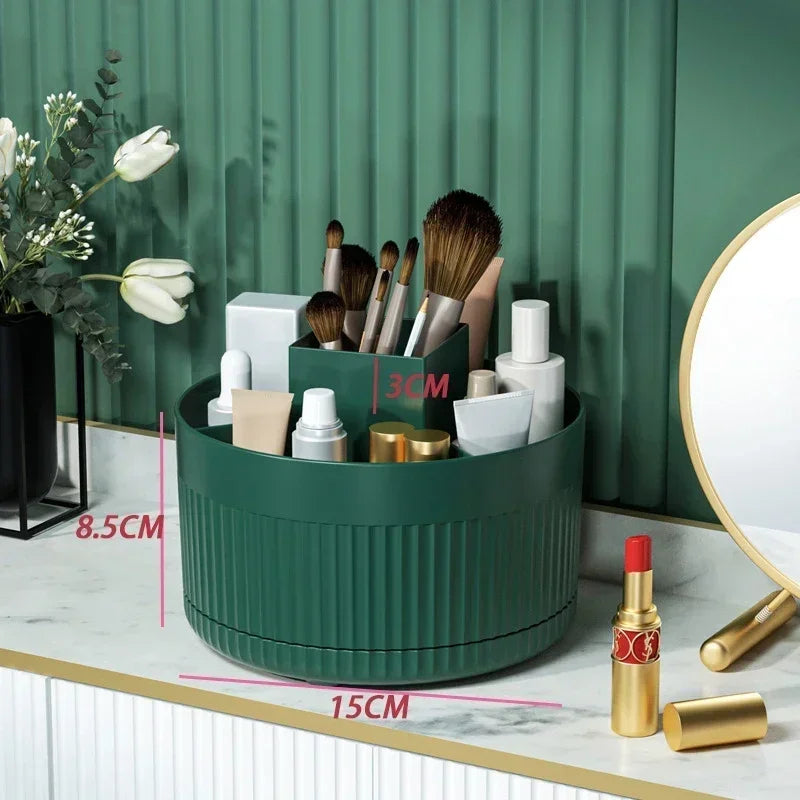 Organizadora de maquiagem rotativa 360 ° - Organizador de maquiagem e joias de mesa