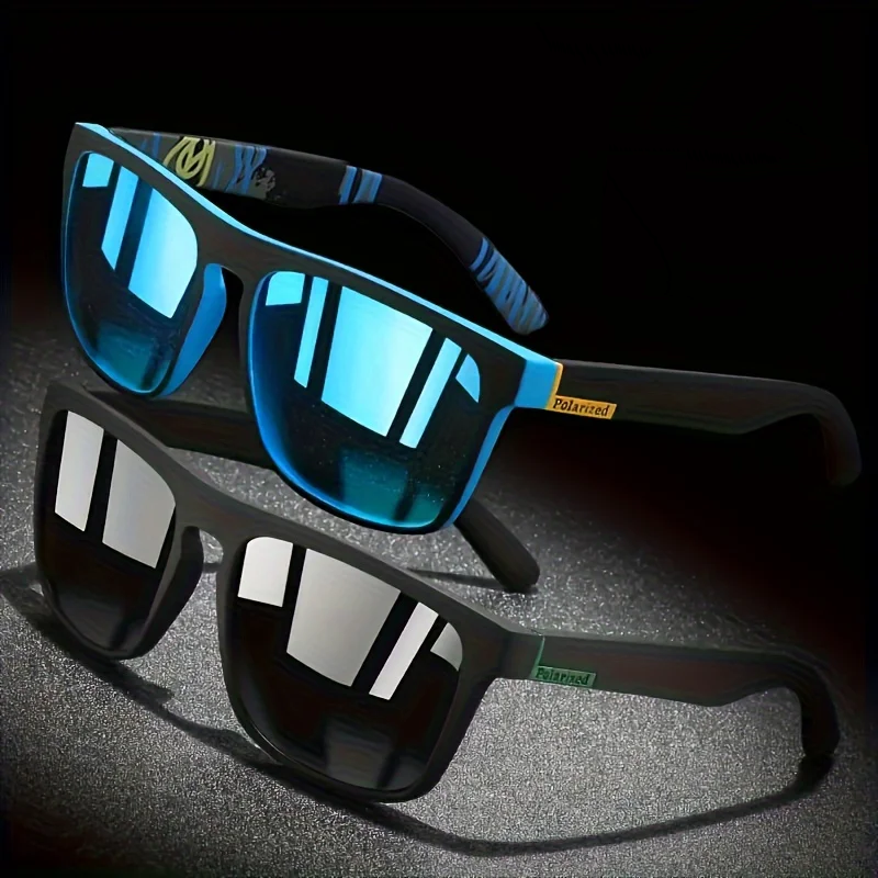 Óculos Esportivo Polarizado - Compre 1 e Leve 2 - Óculos escuro quadrado, espelhado para festa, viagem, pesca ou dia a dia