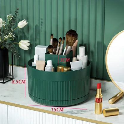 Organizadora de maquiagem rotativa 360 ° - Organizador de maquiagem e joias de mesa