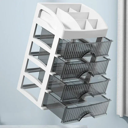 Organizador Multifuncional - Organizador para maquiagem, cosméticos e joias com gavetas transparentes