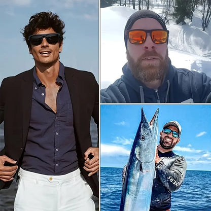 Óculos Esportivo Polarizado - Compre 1 e Leve 2 - Óculos escuro quadrado, espelhado para festa, viagem, pesca ou dia a dia